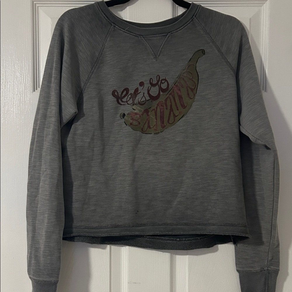 Anthropologie Gray Sweatshirt with Graphic Design